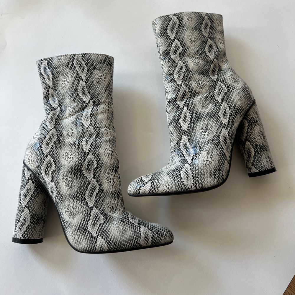 Faux snake boots